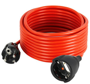 Slika COMMEL Produžni kabel - šuko H05VV-F 3G1 10 A L=10m, 220-110 crveni
