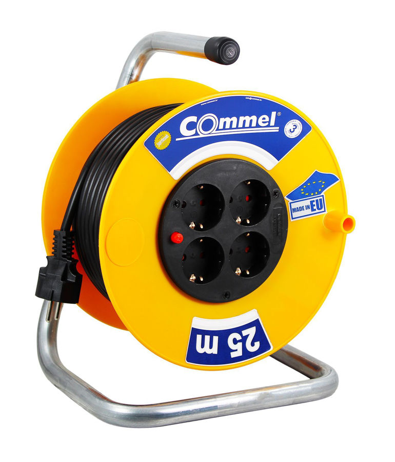 Slika COMMEL Kabelska motalica na PVC bubnju H05VV-F 3G1,5 L=25m, 0955 monofazna