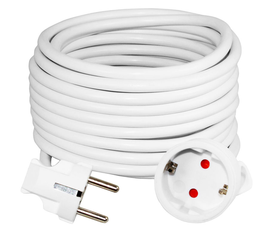 Slika COMMEL Produžni kabel - šuko art.220-504 H05VV-F 3G1,5 L=4m, bijeli