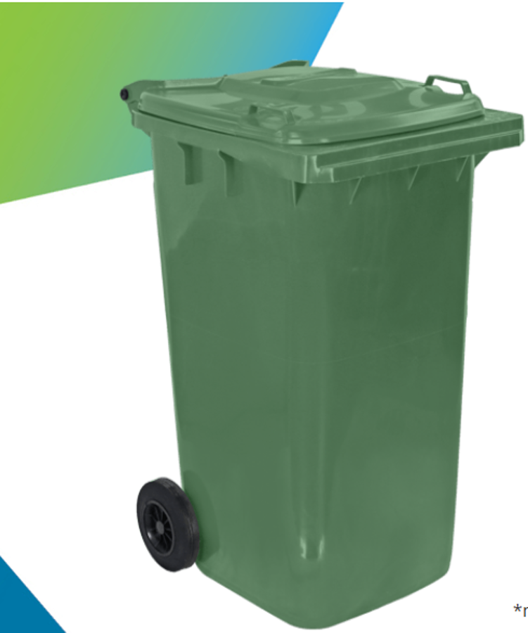Slika KANTA ZA SMEĆE SA TOČKOVIMA 240L ZELENA